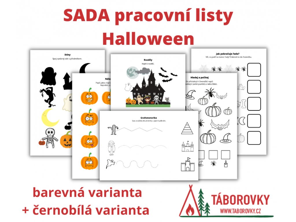 Pracovní listy se strašidly vhodné pro Halloweenské aktivity